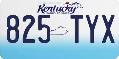 KY license plate 825TYX