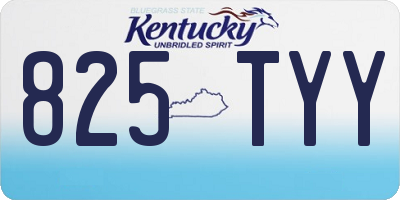KY license plate 825TYY