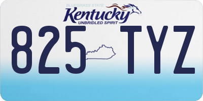 KY license plate 825TYZ