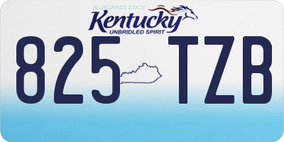 KY license plate 825TZB