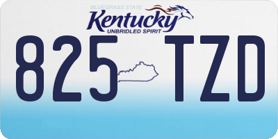 KY license plate 825TZD