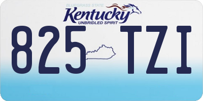 KY license plate 825TZI