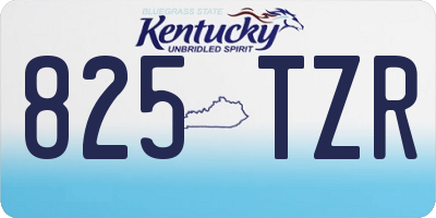 KY license plate 825TZR