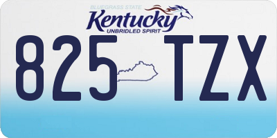 KY license plate 825TZX
