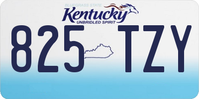 KY license plate 825TZY