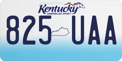 KY license plate 825UAA