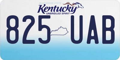 KY license plate 825UAB