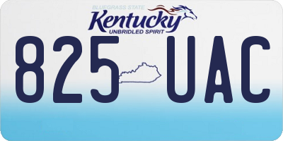 KY license plate 825UAC