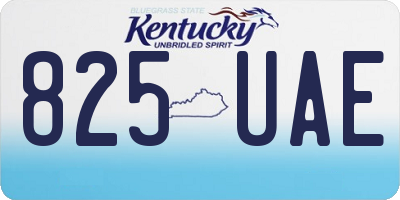 KY license plate 825UAE