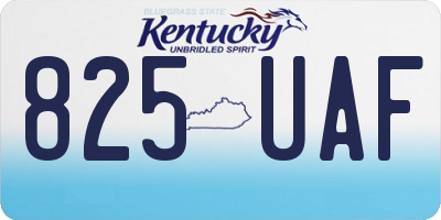KY license plate 825UAF