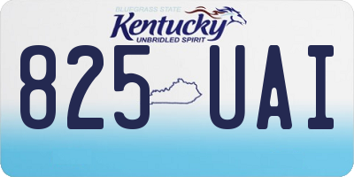 KY license plate 825UAI