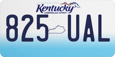 KY license plate 825UAL