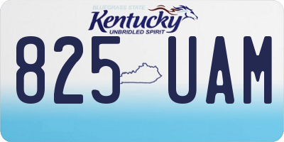 KY license plate 825UAM