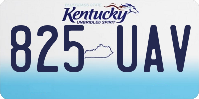 KY license plate 825UAV