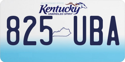 KY license plate 825UBA