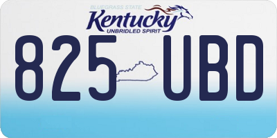 KY license plate 825UBD