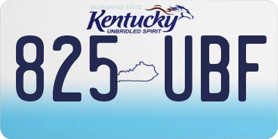 KY license plate 825UBF