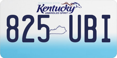 KY license plate 825UBI