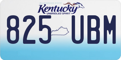 KY license plate 825UBM