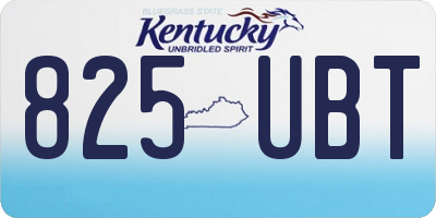 KY license plate 825UBT
