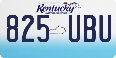 KY license plate 825UBU