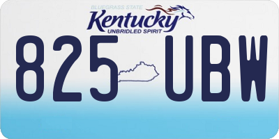 KY license plate 825UBW
