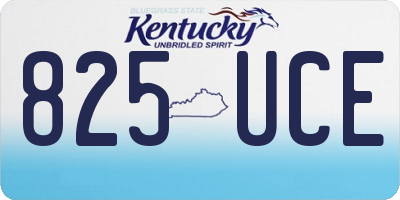 KY license plate 825UCE