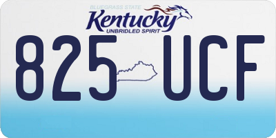 KY license plate 825UCF