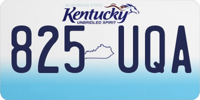 KY license plate 825UQA