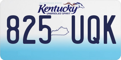 KY license plate 825UQK