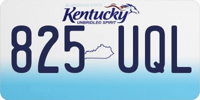 KY license plate 825UQL