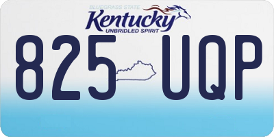 KY license plate 825UQP