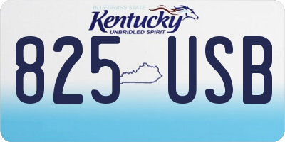 KY license plate 825USB