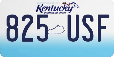 KY license plate 825USF