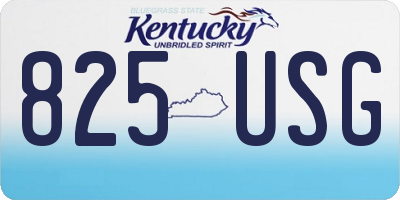 KY license plate 825USG
