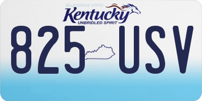 KY license plate 825USV