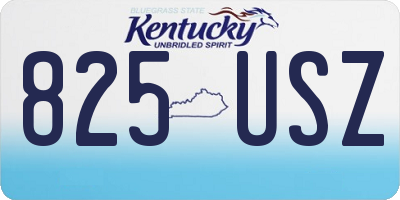 KY license plate 825USZ