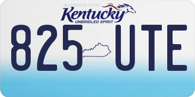 KY license plate 825UTE