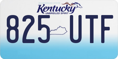 KY license plate 825UTF