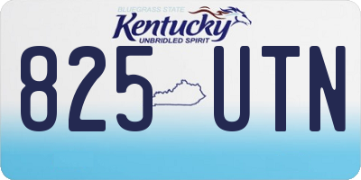 KY license plate 825UTN