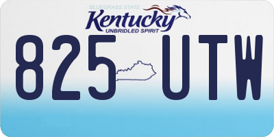 KY license plate 825UTW
