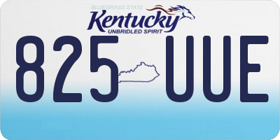 KY license plate 825UUE