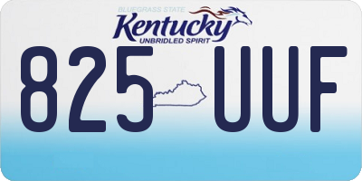 KY license plate 825UUF