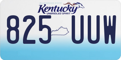 KY license plate 825UUW