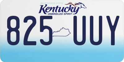 KY license plate 825UUY