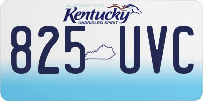 KY license plate 825UVC