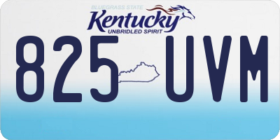 KY license plate 825UVM
