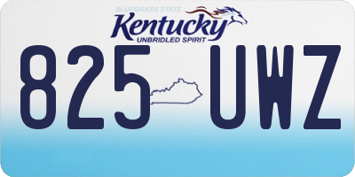 KY license plate 825UWZ