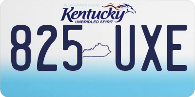 KY license plate 825UXE
