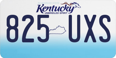 KY license plate 825UXS
